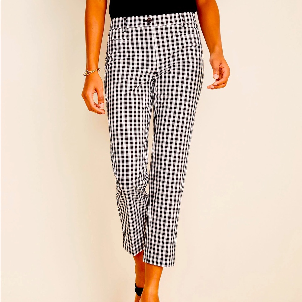 NWOT! ANN TAYLOR The Gingham Cotton Crop Pants